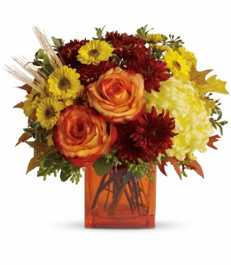 Black Vase with Autumn Flowers » Halloween Wood Flowers