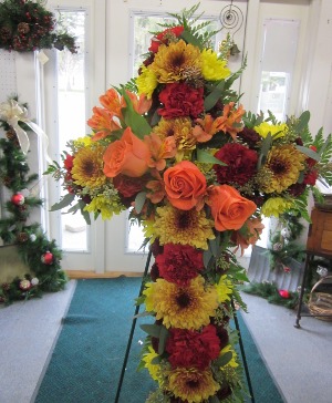 Autumn Farewell Cross Funeral Cross