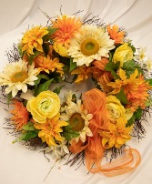 Autumn floral silk wreath 