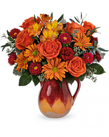 Autumn Glaze Keepsake Pitcher Arrangement