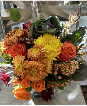 AUTUMN GLOW CUBE ARRANGEMENT 