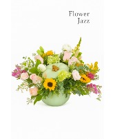 Autumn Grace Pumpkin Arrangement assorted flowers