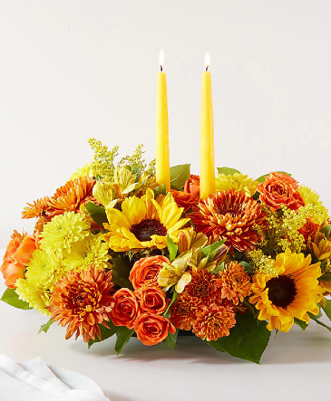 Autumn Harmony Centerpiece Fall flowers in Haltom City, TX | Jasmine Gardens