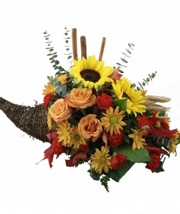 Autumn Harvest Cornucopia Centerpiece