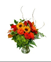 Autumn Harvest  Fall Arrangement in Vase