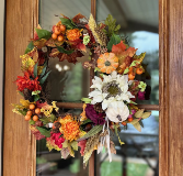 Sunset Harvest Faux Floral Wreath