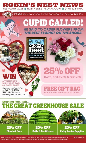 JANUARY WINTER CLEARANCE | In-Store  in Easton, MD | ROBINS NEST FLORAL AND GARDEN CENTER