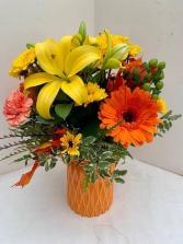 Autumn Joy Vase Arrangement