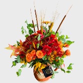 Autumn Leaves Pitcher Bouquet Fall Arrangement