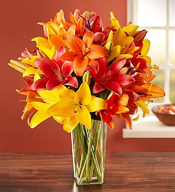 Autumn Lilies Arrangement in Croton On Hudson, NY | Cooke's Little Shoppe Of Flowers
