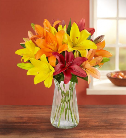 Autumn Lily Bouquet + Free Vase 