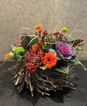 Autumn Nest Basket Arrangement