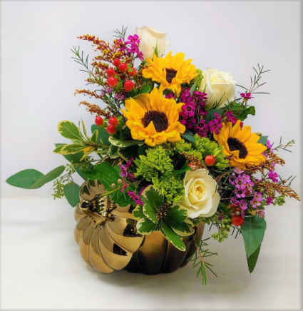 Autumn Reflections Pumpkin Arrangement