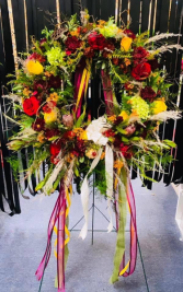 Autumn Reflections Standing Sympathy Wreath