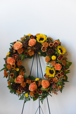 Autumn Remembrance Standing Wreath in La Grande, OR | FITZGERALD FLOWERS