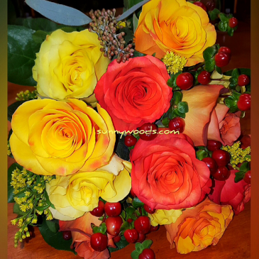 Autumn Roses Bouquet in Chatham, NJ | SUNNYWOODS FLORIST