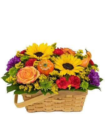 autumn time flower basket in valley city oh hill haven florist greenhouse hill haven florist greenhouse