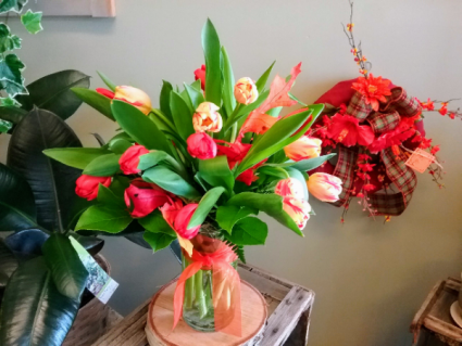 Autumn Tulips Fall Arrangement
