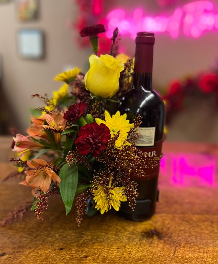 Autumn Wine Bottle Arrangement