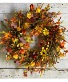 Autumn Wreath with Lanterns & Mini Pumpkins – 26"  Silk Wreath