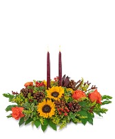 Autumnal Abundance Centerpiece Flower Arrangement