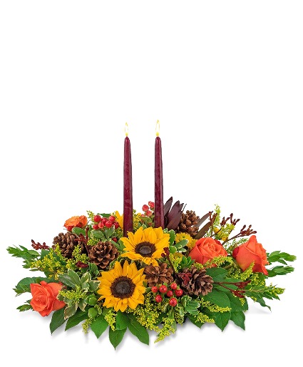 Autumnal Abundance Centerpiece Flower Arrangement