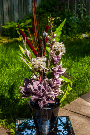 Autumnal Elegance Silk High Style Arrangement