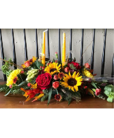 Autumnal Thanks  Centerpiece with Candles