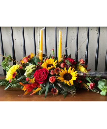 Autumnal Thanks  Centerpiece with Candles