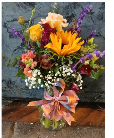 Autumn's Beauty by ROSE PETALS FLORIST Glass vase  in Little Falls, NY | Rose Petals Florist