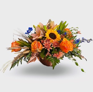 Autumn's Country Blossom Bowl Fall Arrangement