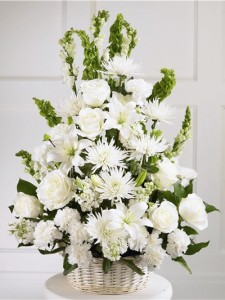 HEARTFELT TRIBUTE All white sympathy arrangement