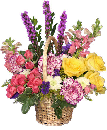 Garden Revival Basket of Flowers in Valhalla, NY | Lakeview Florist