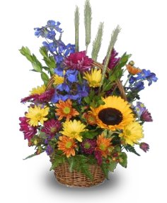 HOMESPUN DELIGHT Flower Basket