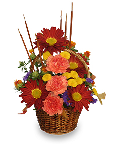 SIGNS OF FALL Basket of Flowers