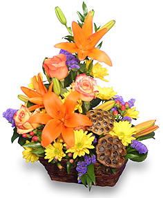 EXPRESSIONS OF FALL Flowers in a Basket