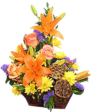 EXPRESSIONS OF FALL Flowers in a Basket in Skippack, PA | An Enchanted Florist At Skippack Village