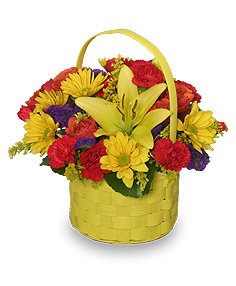 BRIGHT & SUNNY BASKET Floral Arrangement