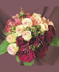 Velvety Roses with Hypericum Wedding Bridal Bouquet