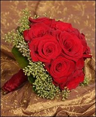 Lush Red Rosy Posy Bridal Wedding Bouquet
