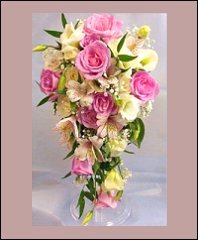 Soft Pink & Ivory Cascade Bridal Wedding Bouquet