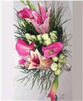 Pink Lily, Calla & Spray Rose Bridesmaid Bouquet