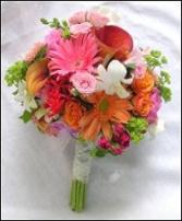 Hot Pink Hand-tied Bridesmaid Bouquet