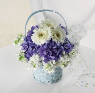 Baby Blue Basket Bouquet