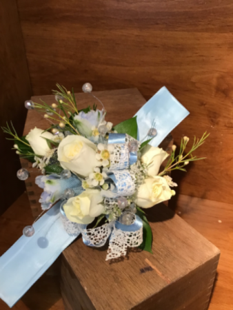 Baby blue corsage