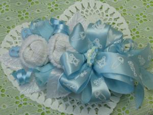 It's a Boy! Buds 'n Bows Baby Sock Corsage