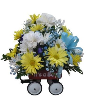 Baby Boy's New Wagon FHF-BW-2 Fresh Flower Keepsake (Local Delivery Only)