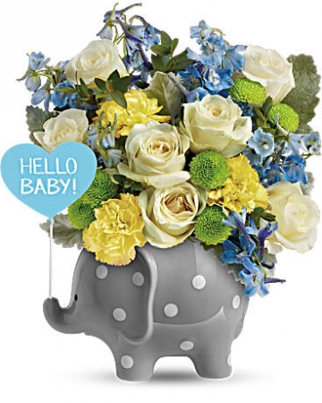 Baby Elephant (Blue) New Baby Arrangement