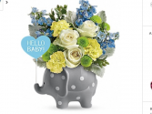 Baby Elephant Fresh flowers in keepsake elephant 