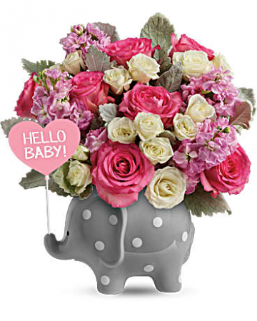 Baby Elephant (Pink) New Baby Arrangement